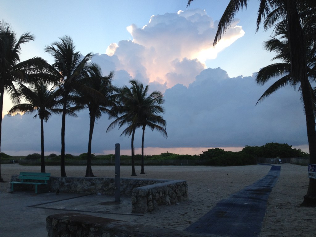 A quiet South Beach bright and early in the morning. 