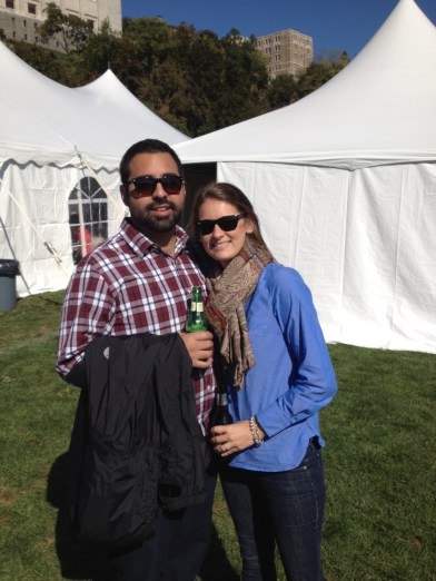 A little pre-game tailgating in a tent on the water. 